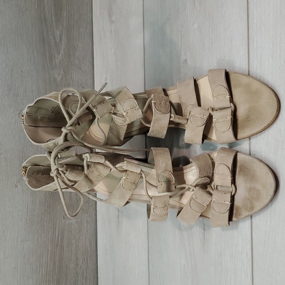 Marc Fisher Women Qmparadox Leather Ankle Heels Sandals shoes sz 9M - Picture 3 of 12